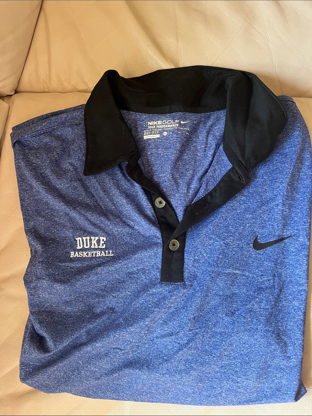 Nike Men's Duke Basketball Heather Blue Polo Nike golf Tour Performance xl